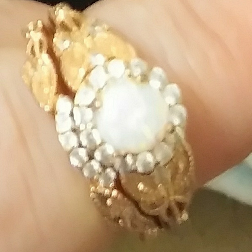 OPAL ROSE GOLD WOMENS WEDDING RING SET - Picture 5 of 7